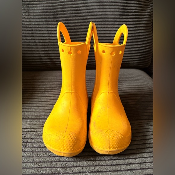 CROCS Kids Yellow Rain Boots - Picture 4 of 8
